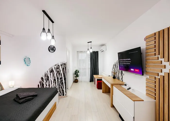 Premium Skyline With Free Parking & Panoramic View Daire Bükreş