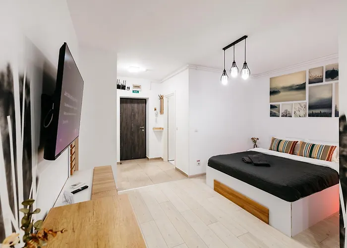 Lägenhet Premium Skyline With Free Parking & Panoramic View Bukarest